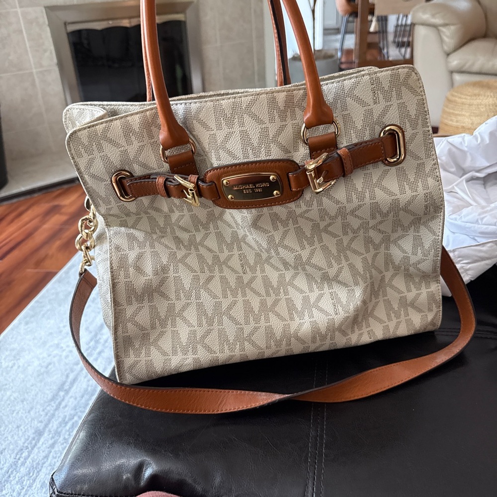 Michael Kors Beige and Brown Tote